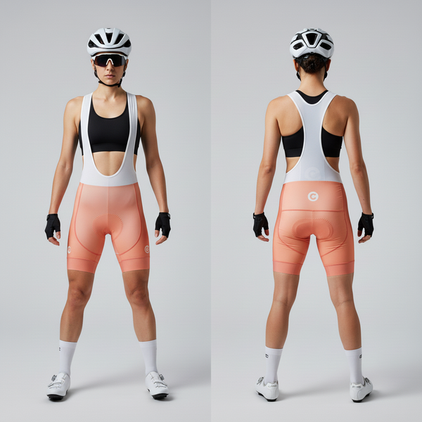 Cuissard cycliste femme rose avec bretelles