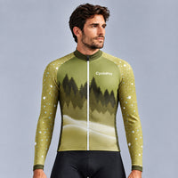 MAILLOT LONG DE CYCLISME HIVER JAUNE - SNOW+
