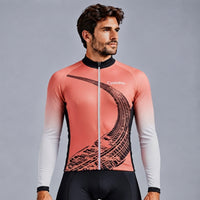 MAILLOT LONG DE CYCLISME HIVER ROUGE - TRACE+