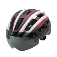 Casco de bicicleta con visera blanca y roja - Sportmax