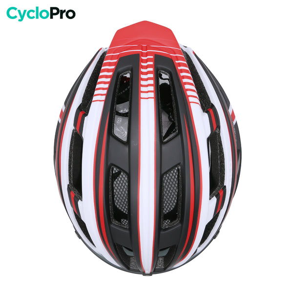 Casco de bicicleta con visera blanca y roja - Sportmax