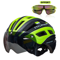 casque velo visiere jaune