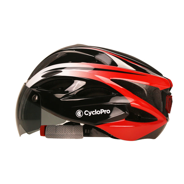 casque velo visiere rouge et blanc adventure 1