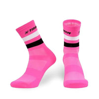 chaussettes cyclisme roses basses