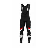Collant cycliste hiver noir et rouge Route des cols - vue de face