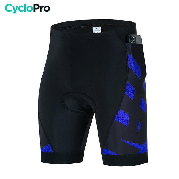 cuissard cycliste 3 poches bleu