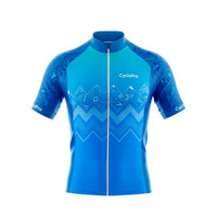 maillot cyclisme bleu wave