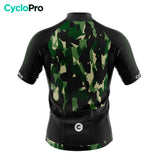 maillot cyclisme vert feuille militaro dos