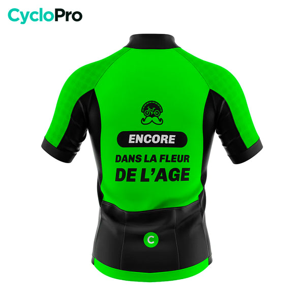 maillot cyclisme vert fleur de lage dos