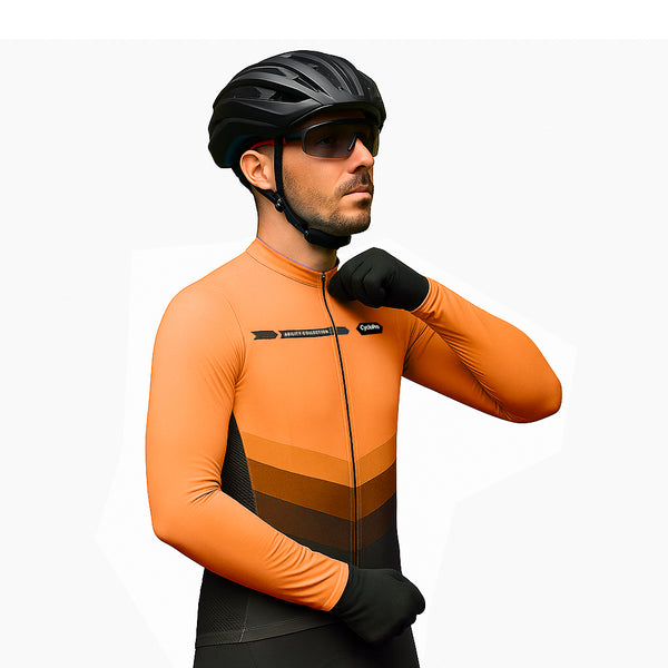 maillot long cycliste agility orange 5