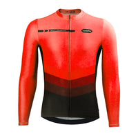 maillot long cycliste agility rouge 1