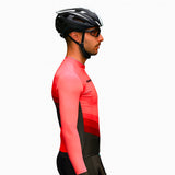 maillot long cycliste agility rouge 4
