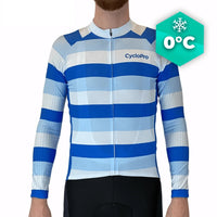 MAILLOT LONG DE CYCLISME BLEU - HIVER - ÉVASION+ Maillot thermique homme GT-Cycle Outdoor Store S 