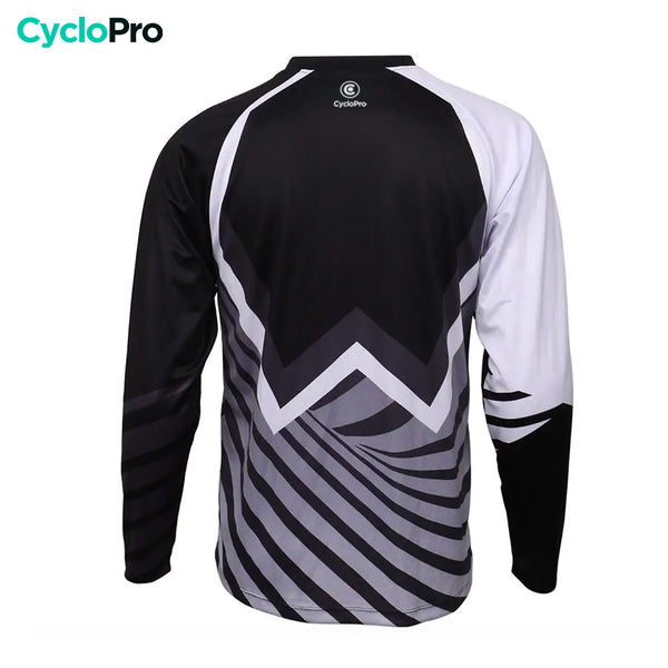 maillot manches longues vtt gris noir dos