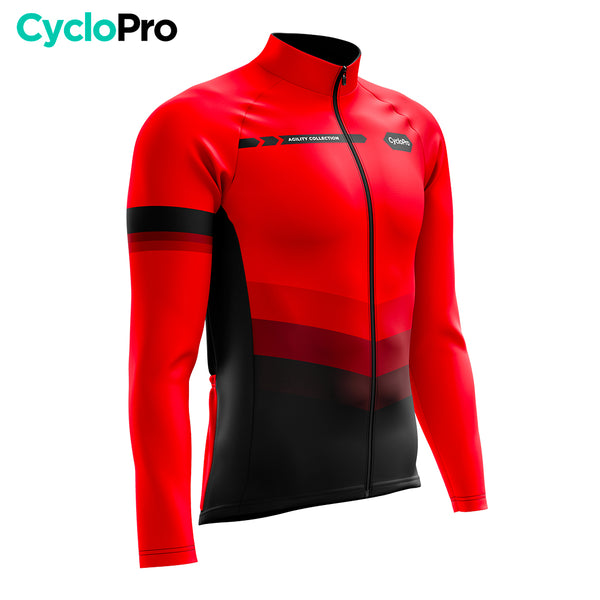 Atuendo de ciclismo de invierno rojo - agilidad