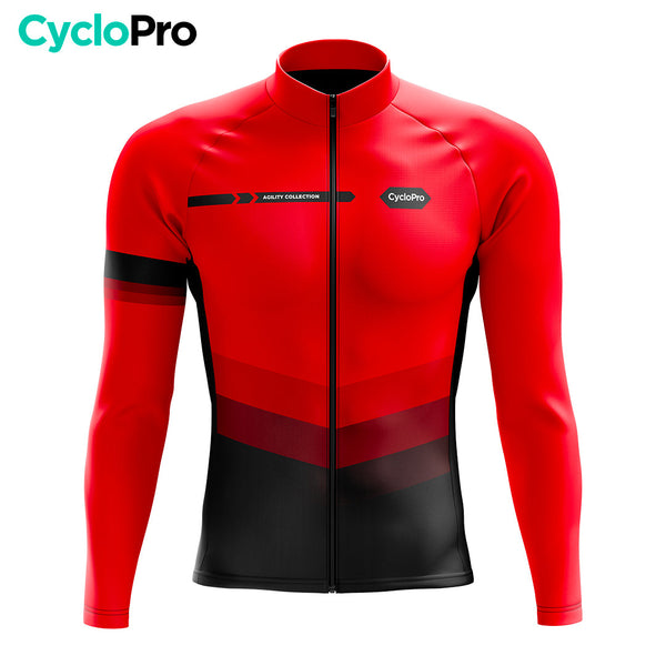 Atuendo de ciclismo de invierno rojo - agilidad - destockage