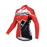 Jersey de ciclismo rojo y negro largo - Invierno - Comfort+