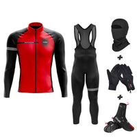 Paquete completo de Eklïps Red Winter - Traje + Guantes + Cubierta de Chaussure + Hood