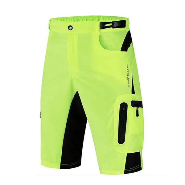 short vtt homme jaune fluo