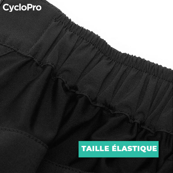 Short VTT homme noir elastique