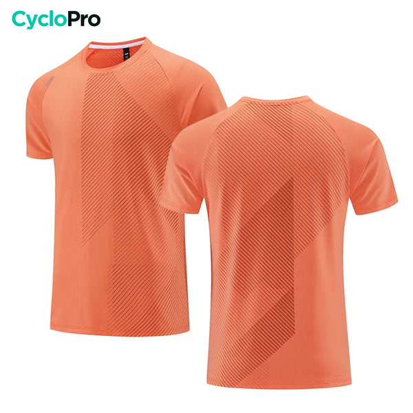 t shirt running homme orange