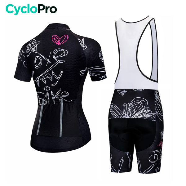 tenue cyclisme ete femme drawing bretelles dos