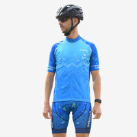 tenue cycliste homme bleu wave