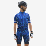 tenue cycliste homme pixel bleue 1