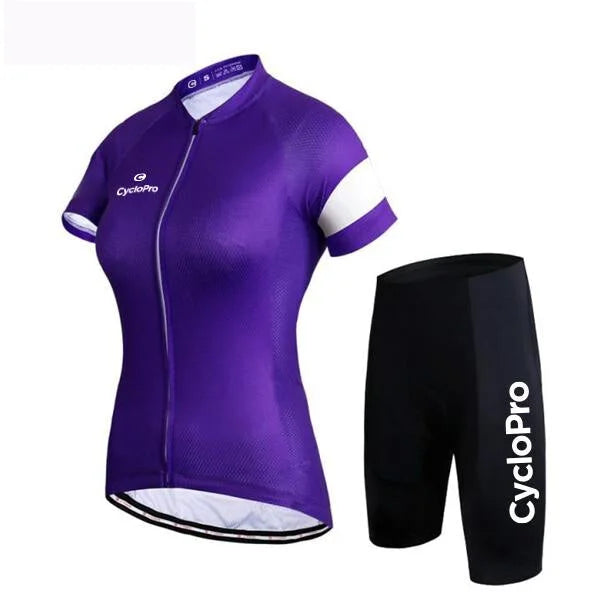 TENUE VÉLO DE ROUTE VIOLETTE - ÉLÉGANCE+ Tenue de cyclisme été CycloPro Sans XL 