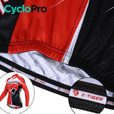 Jersey de ciclismo rojo y negro largo - Invierno - Comfort+