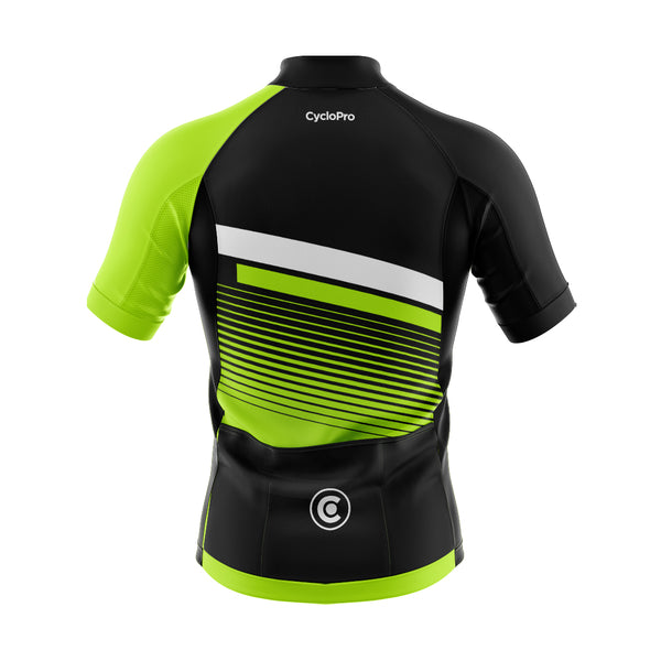 tenue cyclisme noire et jaune turbo maillot dos