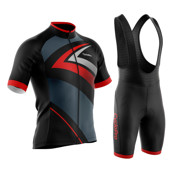 tenue cyclisme noire et rouge speed