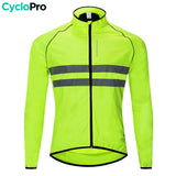 veste coupe-vent cyclisme fluo