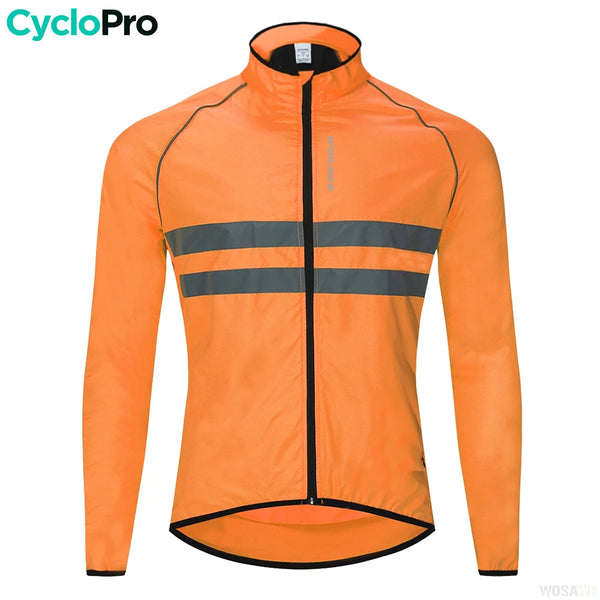 veste coupe-vent cyclisme orange