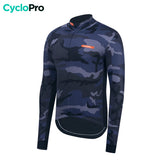 Chaqueta termal de ciclismo azul oscuro - Comandante