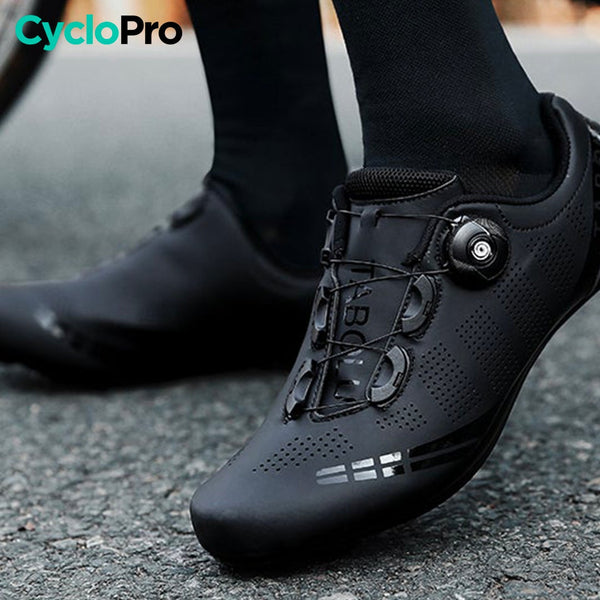 Chaussures Route/VTT Noires - Plate+ Chassures plates vélo CycloPro 