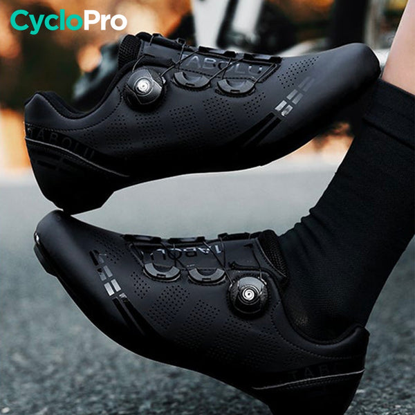 Chaussures Route/VTT Noires - Plate+ Chassures plates vélo CycloPro 