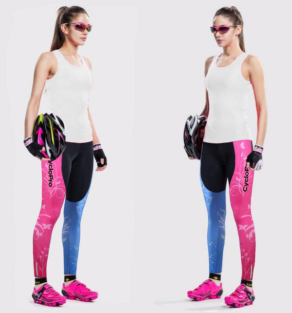 COLLANT CYCLISTE À FLEURS POUR FEMMES - HIVER collant thermique femme GT-Cycle Outdoor Store 