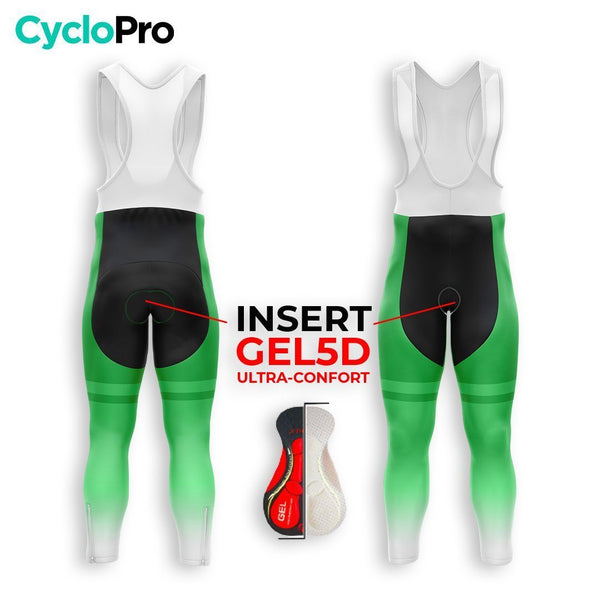 COLLANT CYCLISTE HIVER HOMME / VERT - TRACE+ - DESTOCKAGE cuissard long homme CYCLO PRO 