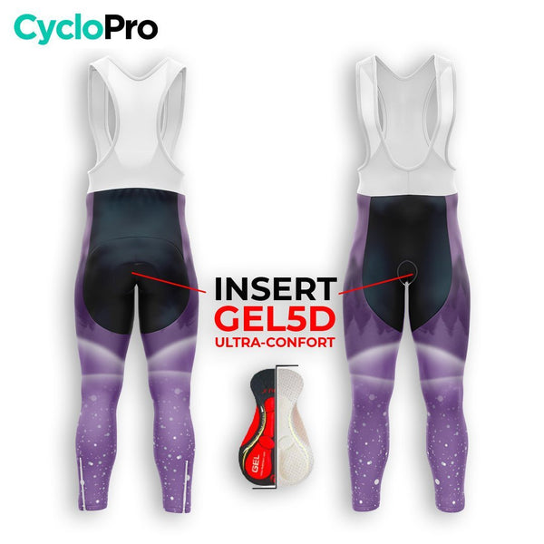 COLLANT CYCLISTE HIVER HOMME VIOLET - SNOW+ cuissard long homme GT-Cycle Outdoor Store 