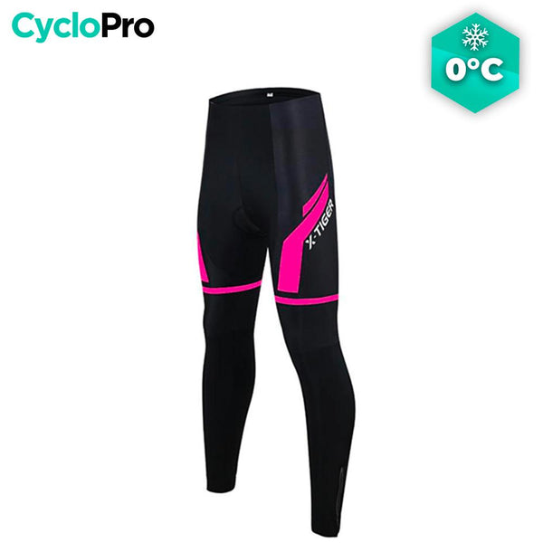 COLLANT CYCLISTE POUR FEMMES NOIRE ET ROSE - HIVER collant thermique femme GT-Cycle Outdoor Store Sans XS 