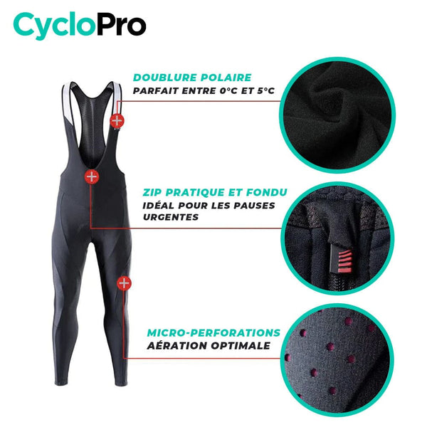 COLLANT CYCLISTE THERMIQUE - PROMAX - DESTOCKAGE Collant thermique vélo homme CycloPro 