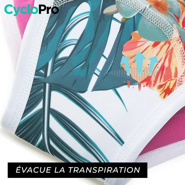 CULOTTE À FLEURS VTT/CYCLISME ABSOR+ - FEMME - DESTOCKAGE Culotte absorbe chocs Cyclo Pro 