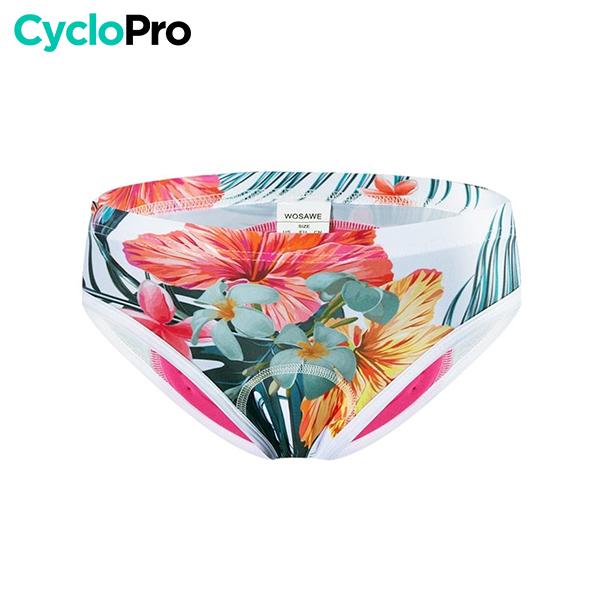 CULOTTE À FLEURS VTT/CYCLISME ABSOR+ - FEMME - DESTOCKAGE Culotte absorbe chocs Cyclo Pro 