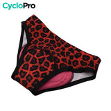 CULOTTE LEOPARD ROUGE VTT/CYCLISME ABSOR+ - FEMME Culotte absorbe chocs I*Love*Cycling Store 