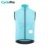 Gilet Coupe-vent - Light & Protect - DESTOCKAGE gilet coupe-vent CycloPro Bleu Ciel XS 