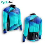 MAILLOT LONG DE CYCLISME AUTOMNE BLEU - HORIZON+ maillot cyclisme automne GT-Cycle Outdoor Store 