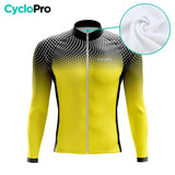 MAILLOT LONG DE CYCLISME AUTOMNE JAUNE - DIMENSION+ maillot automne cyclisme GT-Cycle Outdoor Store 