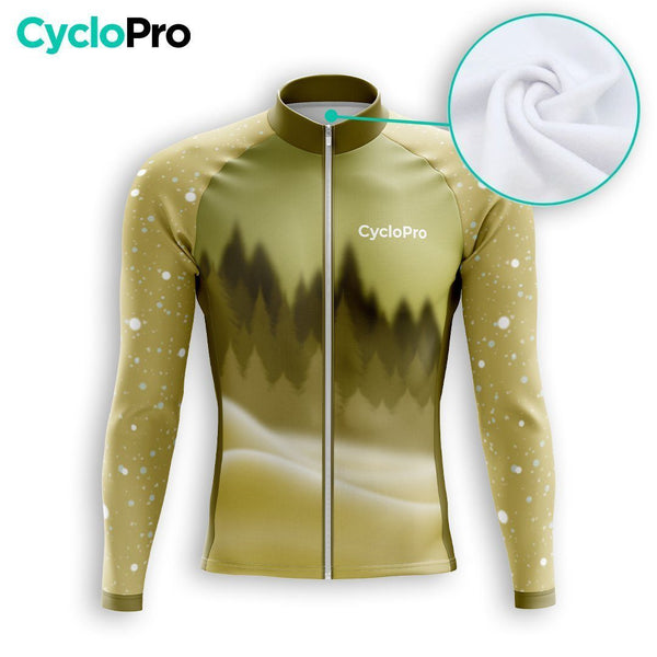 MAILLOT LONG DE CYCLISME AUTOMNE JAUNE - SNOW+ Maillot thermique homme GT-Cycle Outdoor Store 