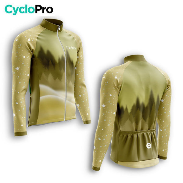 MAILLOT LONG DE CYCLISME AUTOMNE JAUNE - SNOW+ Maillot thermique homme GT-Cycle Outdoor Store 